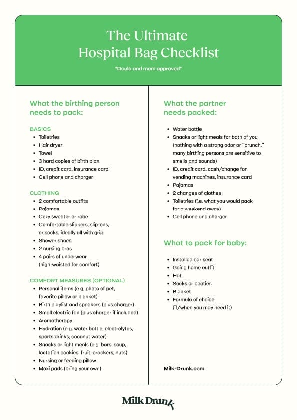 What to pack in your hospital bag FAQ's